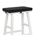 Tromlycs Saddle Bar Stool Cushion Rectangle Small Bench Cushion, Black | Rectangular Seat Cushion, Rectangle Bar Stool Cover Pad, Kitchen Farmhouse, with Strap Ties, 18x9.5 Inch - color: Black