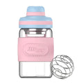 Glass Shaker Bottle 12oz for Protein Mixes, Borosilicate Glass Shaker with Strainer and Silicone Sleeve (Blue-Salmon) - color: Blue-Salmon,12oz