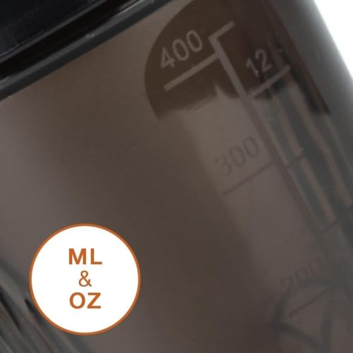 A Pure Pacific Blue 12Oz 400ml Made of PP5 | Small, Measurement Marks, Stainless Whisk Blender Mixer Ball, BPA Free, -4~248 Ã‚°F, Perfect for Nutrition, Protein, Keto, Juice Powder Shaking