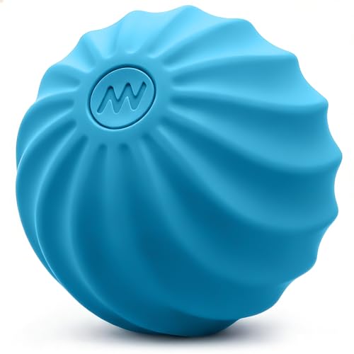 2.4" Mini Electric Vibrating Massage Ball, 10-Speed Fitness Yoga Massage Roller for Palm, Hand, Foot, Leg, Neck, Back, Multi-Directional Massage Ball (Blue) - color: Blue