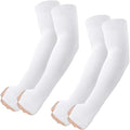 ROXUN Arm Sleeves with Thumb Hole, Cooling UV Sun Protection Compression Tattoo Cover Up for Men/Women - color: 2 Pairs - 2 White