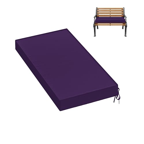 Premium Outdoor Bench Cushions for Patio Furniture 3.5inches Memory Foam Bench Cushion Waterproof Fade Resistant Porch Swing Cushions with Straps 36×18 Inch Purple - color: Purple, size: 36'' x 18'' x 3.5''