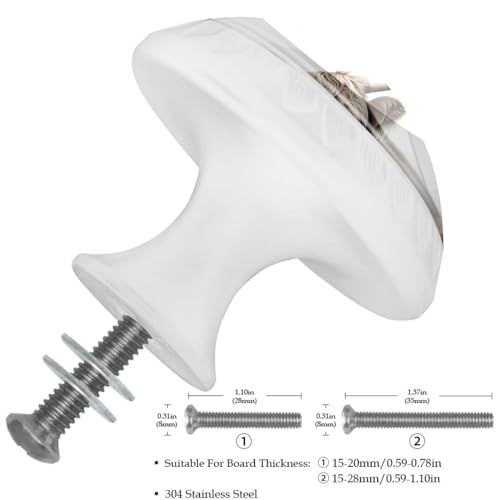 4 Pack White Cabinet Knobs, Highland Cow Drawer Handles for Cabinets, Dresser, Cupboard, Bathroom, Bedroom, Kitchen Hardware Closet Door Knob - color: Highland Cow
