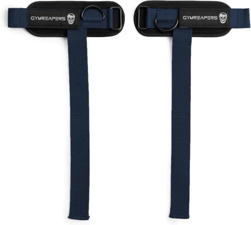 Gymreapers GripLink Lifting Straps – Heavy Duty D-Ring Weight Lifting Wrist Straps with Anti-Slip Silicone Grip Beads, Adjustable Support for Deadlifts, Powerlifting, Cable Machines & Gym Training - color: Navy