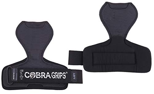 Cobra Grips Weight Lifting Gloves with Adjustable Neoprene Padded Wrist Wraps - Heavy Duty Alternative to Power Lifting Hooks for Deadlifts - color: FIT Black Sway Leather, size: 4.25 - 7.0"