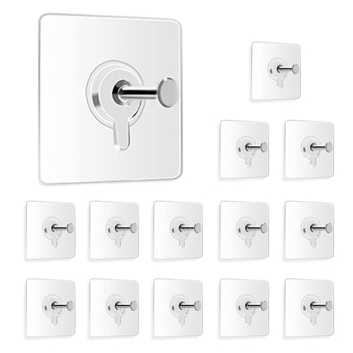 14PCS Picture Hangers Without Nails, Wall Hangers Without Nails, Adhesive Wall Hooks, to use Inside Kitchen, Bathroom, Home and Office (14mm) - style: Minimalist