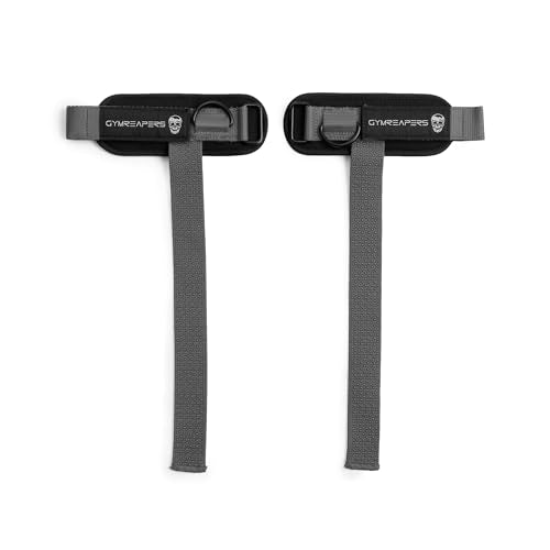Gymreapers GripLink Lifting Straps – Heavy Duty D-Ring Weight Lifting Wrist Straps with Anti-Slip Silicone Grip Beads, Adjustable Support for Deadlifts, Powerlifting, Cable Machines & Gym Training - color: Gray