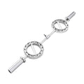 47” Chrome Steel Rotating Tricep Bar, 500LB | Eye-shape bar with 25mm knurled rotating handles, 2-inch Olympic plate fit, and cable machine compatibility