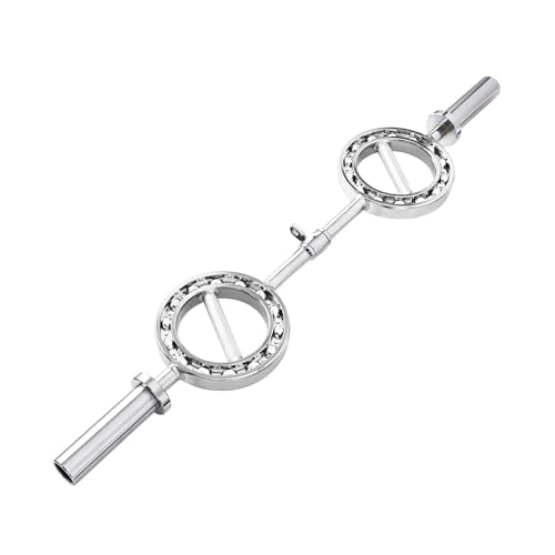47” Chrome Steel Rotating Tricep Bar, 500LB | Eye-shape bar with 25mm knurled rotating handles, 2-inch Olympic plate fit, and cable machine compatibility