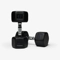 Nike Rubber Hex Dumbbell Pair - color: Black / Black, size: 25 lb