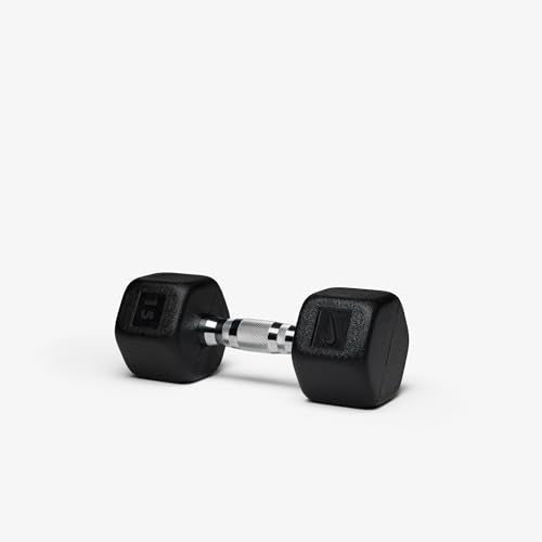 Nike Rubber Hex Dumbbell Pair - color: Black / Black, size: 15 lb