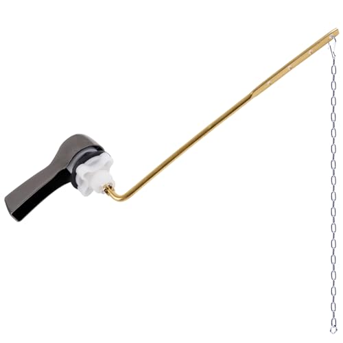 Hibbent Universal Metal Front Mount Toilet Handle Replacement Kit | Gunmetal Gray Solid Brass Toilet Flush Tank Lever, Stainless Steel Flapper Chains for Most Toilet Tanks - color: Gunmetal Gray, style: Upgraded Front Mount