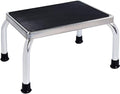 Vaunn Medical Foot Step Stool 350lbs Heavy-Duty Welded Steel Legs, Fully Welded Single Construction Frame, Anti-Skid Rubber Platform - color: Chrome Without Handle