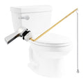 Hibbent Universal Front Mount Metal Toilet Handle Replacement Kit, Brass Toilet Tank Flush Lever with Stainless Steel Adjustable Flapper Chains for Most Toilets, Chrome - color: Chrome, style: Front Mount