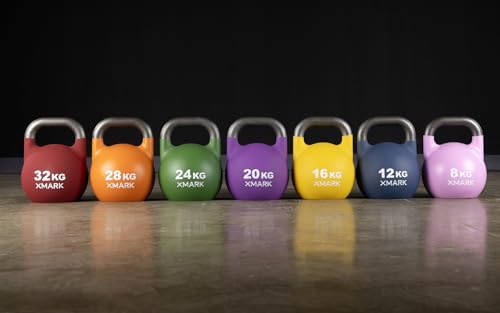 XMARK Kettlebells, Competition Kettle Bells for Strength Training, Squats, Deadlifts,Kettle Bell Swings, Exercise Equipment for Home and Gym - Available in Sizes From 8kg to 32kg - color: 07) 32 KG Kettlebell