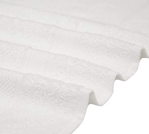 KAHAF COLLECTION 100% Cotton Bath Towel Set, White 24x48 Pack of 6 Towels, Quick Dry, Highly Absorbent, Soft Feel Towel, Gym, Spa, Bathroom, Shower, Pool, Luxury Soft Towels Light-Weight - color: White, size: 24x48 - 6 Pack