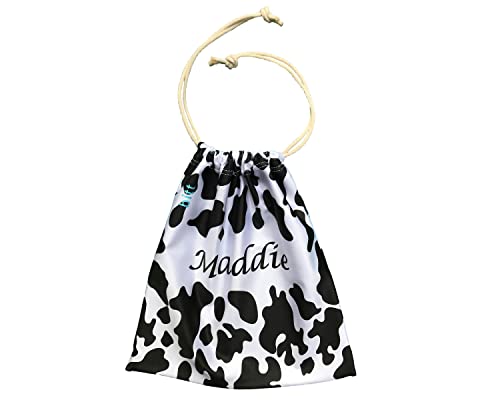 Bitt Sportswear Personalized Gymnastics Grip Bag in Cow Print with Crystals Options (Black Cow Print) - color: Black Cow Print