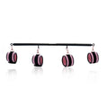 Spreader Bar Heavy Duty Stainless Steel Expandable Bar Home Gym with 4pcs Furry Crocodile Adjustable Strap,Sports Aid Training Pilates Aid Kit,Indoor Yoga Set - style: Black+Pink PU Kit