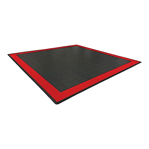 Speedway Garage Floor Mat Kit for 2-Car, Large, Black/Red - color: Black/Red, size: Garage Kit - 2-Car