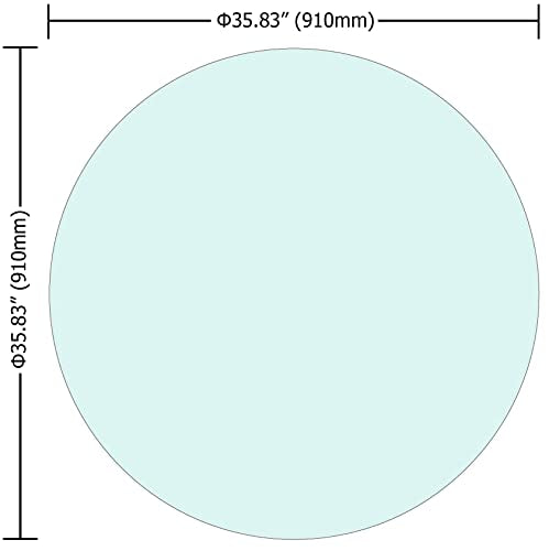 36" Round Glass Table Top - 1/4" Thick Round Polished Edge Tempered Glass, Replacement Glass Top for Kitchen/Patio Table - size: 36 INCH, style: 1/4"thick - Round Polish