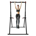 Power Tower Pull Up Bar Station Multi-Function Adjustable Height Foldable Dip Station for Home Gym Workout Heavy Duty Strength Training Fitness Equipment Stable Triangular Structure 440 LBS