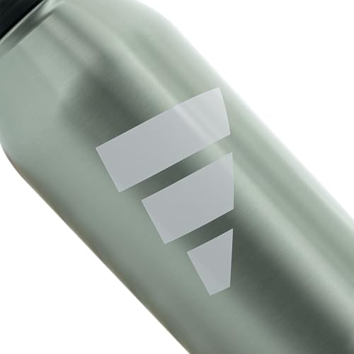 adidas Stainless Steel Metal Water Bottle 34 oz (1L) Screw Cap - color: Wonder Sage Green/White/Black