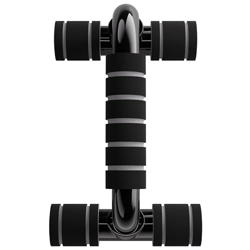 READAEER Push Up Bars Gym Exercise Equipment Fitness 1 Pair Pushup Handles with Cushioned Foam Grip and Non-Slip Sturdy Structure Push Up Bars for Men & Women - color: Gray