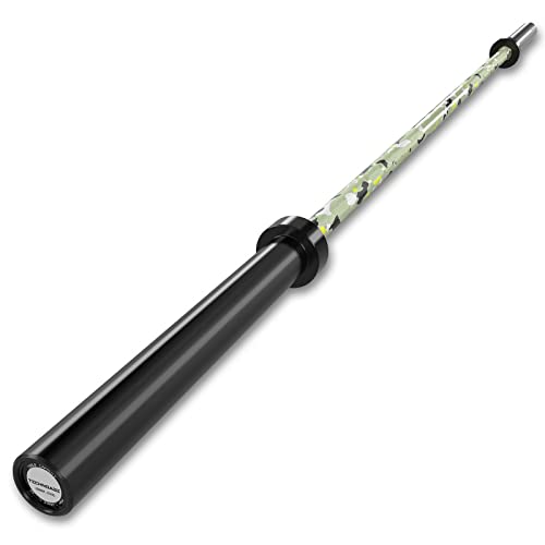 TECHNOAGE 7ft Olympic Barbell 45LB – 1500LB Capacity Weightlifting Bar with Needle Bearings & 28mm Knurled Grip, Powerlifting Strength Bar for Squat Bench Deadlift, Home Gym Olympic Weight Bar - color: Green-1500LB MAX