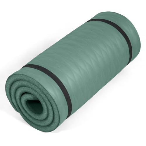 Tone Fitness 1-Inch Thick Yoga Mat | High-Density, Non-slip Exercise Mat with Carrying Strap for Yoga, Pilates, & Home Gym Workouts | Multiple Options - color: Teal, style: Mesh