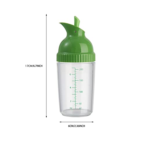 Salad Dressing Shaker Container, Homemade Salad Dressing Bottle Mixer Measure,Dripless Pour, Soft Grip, BPA Free（2 Pcs）