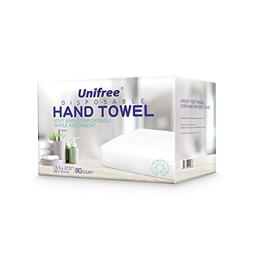 Unifree Disposable Hand Towels 丨Camping Towel 80 Count, 4-Piece Packed, Large Size 27.5 by 55 inches (15.5”x27.5“) | Individually Packed - size: 15.5”x27.5“