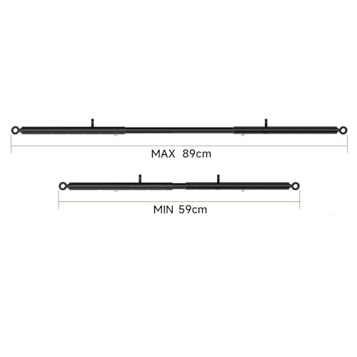 Black Expandable Spreader Bar Set Sports Pilates Training Tools Kit - color: Black