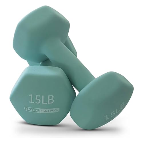 HolaHatha 1, 2 and 3 lb Neoprene Dumbbell Strength Training Weight Set with Rack - color: Blues, size: 76 LB