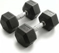 5-100 lb Rubber Hex Dumbbell Set - size: 70 lb, Pair