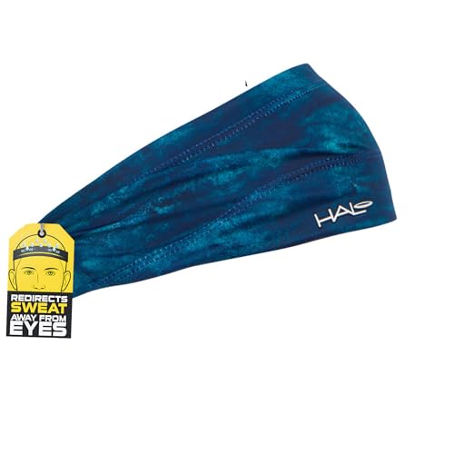 Halo Headband Bandit - 4" Wide Pullover Sweatband Running Headband Men Women Absorbent Soft Comfortable.Channels Sweat Out of Your Eyes Keeps Hair in Place No-Slip - color: Ocean