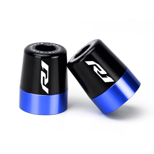 Handle Bar Ends Hand Grips Plug Caps Compatible with Yamaha YZF R1 R1M R1S 1998-2020 2021 2022 2023 2024 2025 | Motorcycle Balance Pad YZF-R1 YZFR1 YZF-R1M YZF-R1S Accessories - color: blue