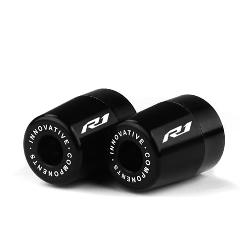 Handle Bar Ends Hand Grips Plug Caps Compatible with Yamaha YZF R1 R1M R1S 1998-2020 2021 2022 2023 2024 2025 | Motorcycle Balance Pad YZF-R1 YZFR1 YZF-R1M YZF-R1S Accessories - color: black