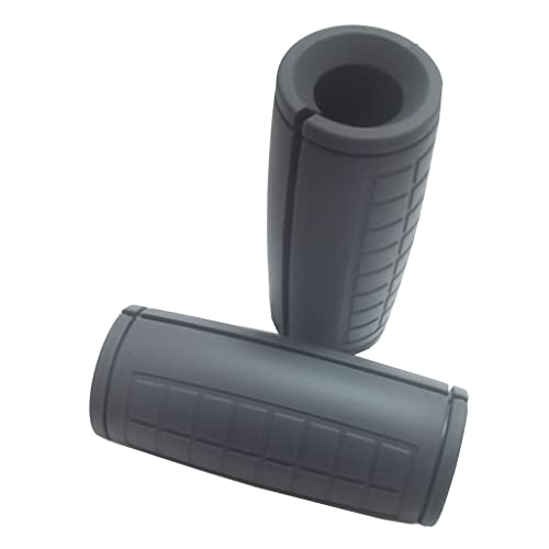 Weight Bar Grips Fit Standard Barbell, Dumbell Handles, Thick Bar Training Adapter For WeightLifting & Cable Attachments Fitness Training Rope Grips For Body Arm Forearm Builder Strength - color: Gray