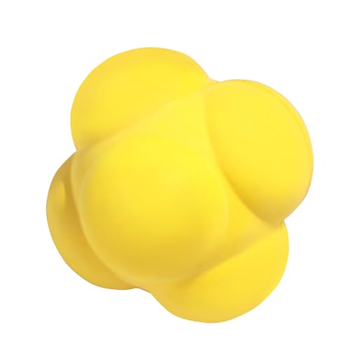 GSE Games & Sports Expert Sports Reaction Balls, Reactivity Ball for Field Training, Agility Trainer for Baseball, Rubber Bounce Balls for Hand-Eye Coordination & Speed Reflex Training - color: Yellow, style: 1-Pack