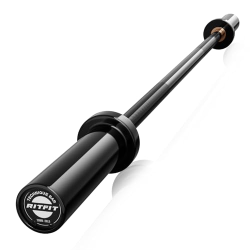 RITFIT Olympic Barbell 4ft/6ft - 2 Inch Weight Bar for Strength Training, Weightlifting, Squat, Deadlift, Bench Press, Curl, Overhead Press - 350lbs/500lbs Capacity - color: Black, size: 4FT without Collar