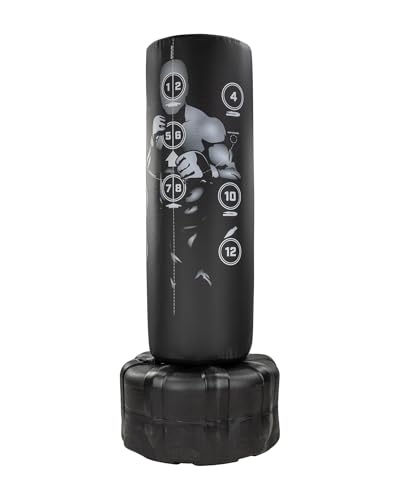 Century Wavemaster XXL | Freestanding Punching Bag with Base | Heavy Bag Boxing Martial Arts Kickboxing Bag | Optimal Strength and Cardio Training Bag - color: Black With Zones