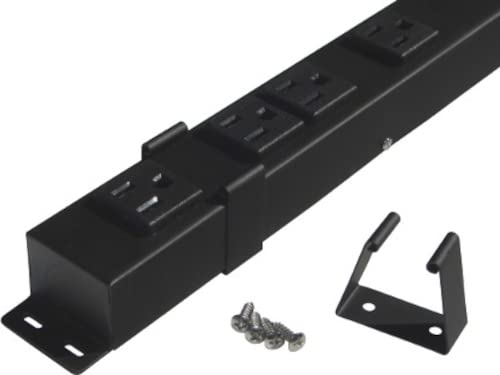 10” Hardwired Power Strip (NO Power Cord), 3 Vertical Outlets (NOT Tamper Resistant), with Ears (with mounting tabs on Both Ends), 15A (NOT a 20 Amp Unit), Black