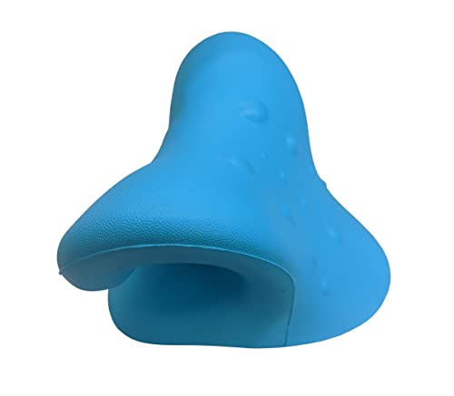Rehabilitation Advantage Neck Shoulder Relaxer Cervical Spine Stretcher | Ergonomic Alignment Pillow Supports Posture, Muscle Tension Relief, And Relaxation With Compact Blue Design