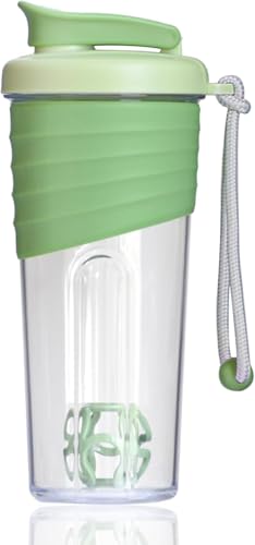 Shaker Bottle for Protein Mixes，24 oz，Protein Shaker Bottles with Whisk Ball, Mixer Bottle, Protein Bottle,Portable Pre Workout Whey Protein Drink Shaker Cup，Forest Green - color: Green
