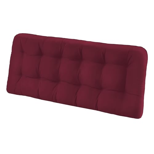Tufted Bench Cushions for Outdoor Furniture, 59" x 18" Porch Swing Cushions Filled with Foam, Overstuffed Patio Cushions for Bench Loveseat with 2-3 Seats,Thick and Water Resistant, Burgundy - color: Burgundy, size: 59" x 18" x 5"