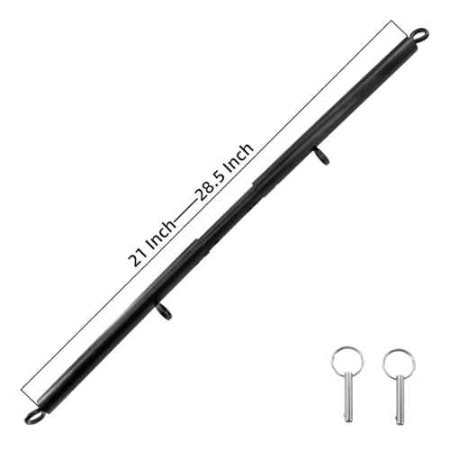 Spreader Bar Heavy Duty Stainless Steel Adjustable Bar with 4 pcs PU Cushioned Straps for Yoga, Pilates, Fitness Training, Home Gym Equipment and more. - color: Red