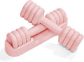 YOTTOY Adjustable Dumbbell Set of 2, 4-in-1 Hand Weights for Women at Home, Compact Free Weights Dumbbells Set with Soft Grip and Base, 2-5 lbs Each for Home Gym - color: Pink