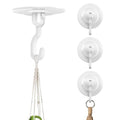 Adhesive Wall & Ceiling Decor Hooks: 4-Pack 3 lbs Heavy Duty No-Drill 360° Swivel Adjustable for Hanging Home Accents Lights Plants Wind Chimes Compatible with 3M Command Strips