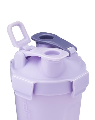Hydra Cup DualShaker Pro 32 oz Shaker Bottle for Protein Shakes, Shaker Cup w/Handle & Ball Blender Whisks, Dual Mixing Shaker Bottle with Storage, 2 in 1, for Travel To Go, BPA Free (Purple) - color: Purple
