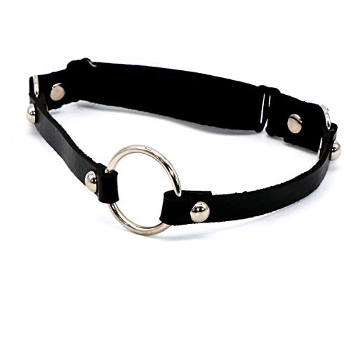 Adjustable Elastice 2 Rows Leather Leg Harness Garter Belt Punk Gothic Thigh Ring Garter - color: Black With Ring & Cat